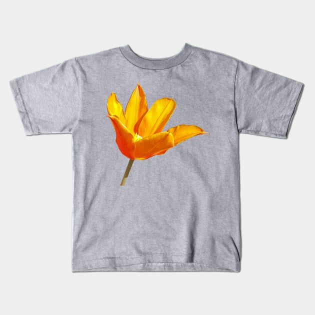 Orange Tulip Floral Photo Kids T-Shirt by ellenhenryart